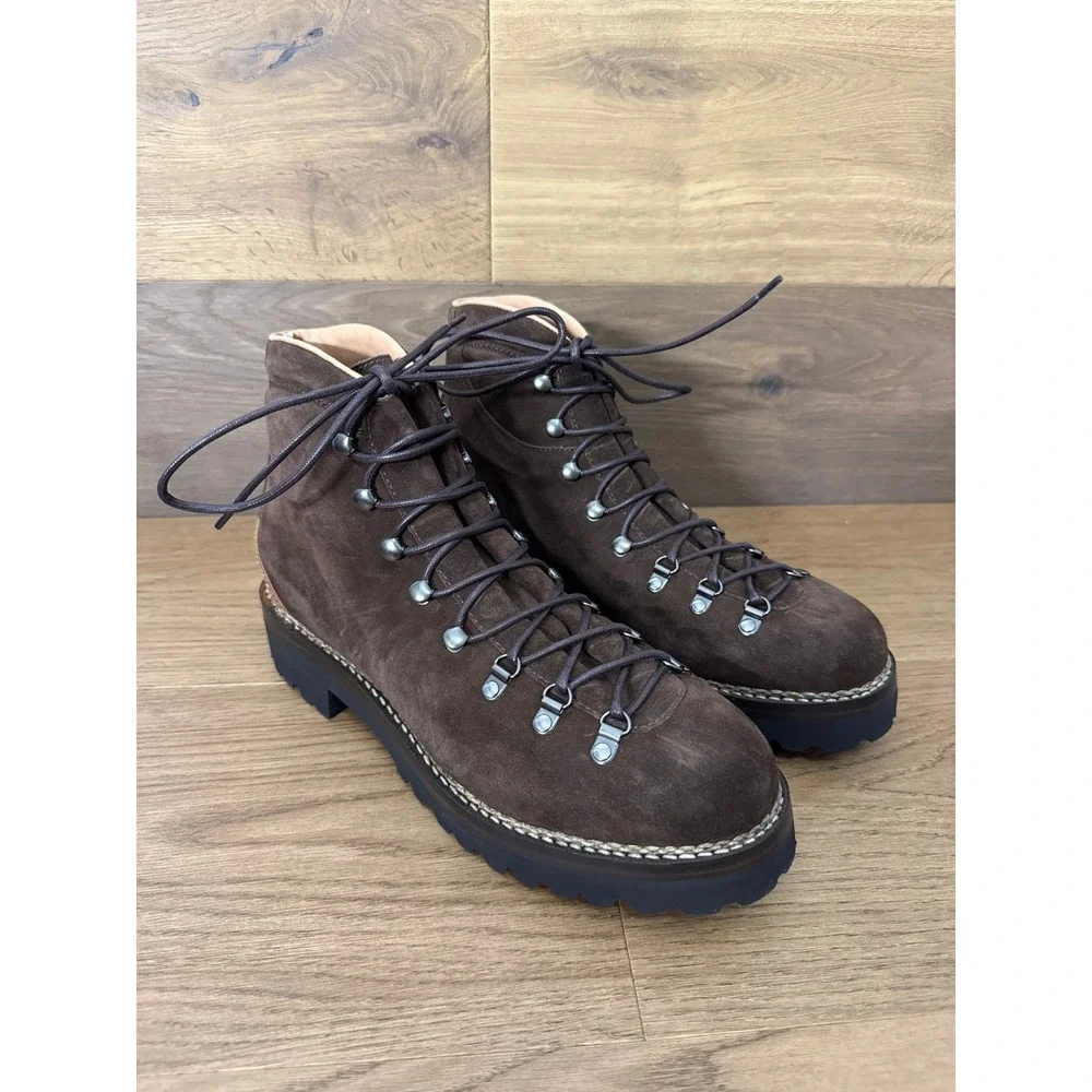 Ralph Lauren Darrow‎ Lug Brown Calf Suede Hiking Boots Mens 11.5 D Italy Vibram